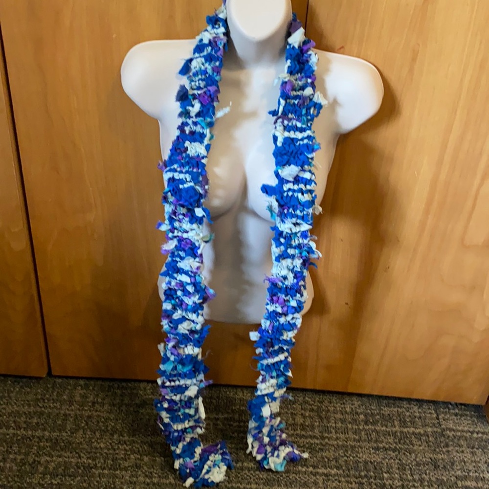 Hand knit 100% silk long scarf